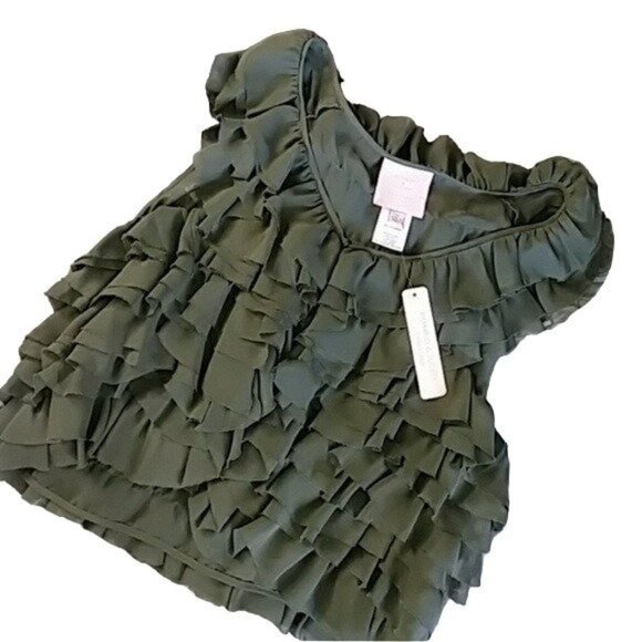 Romeo and Juliet Jackets & Blazers - Romeo and Juliet Couture Vest Ruffled Green Womens Medium